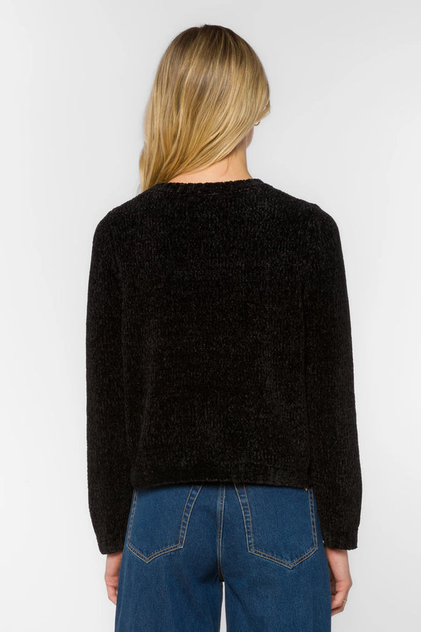 Corina Chenille Sweater in Black