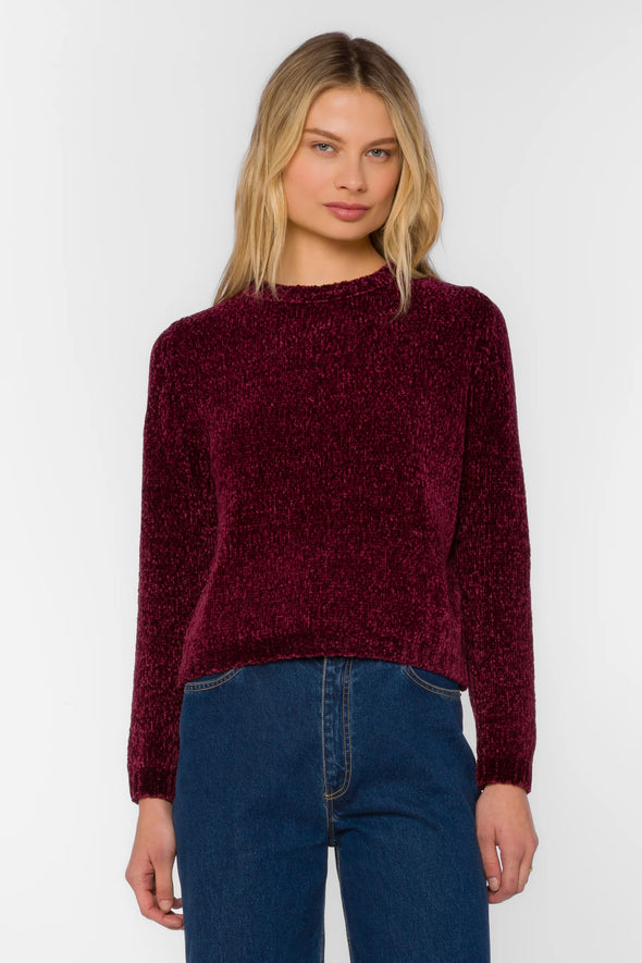 Corina Chenille Sweater in Cabernet