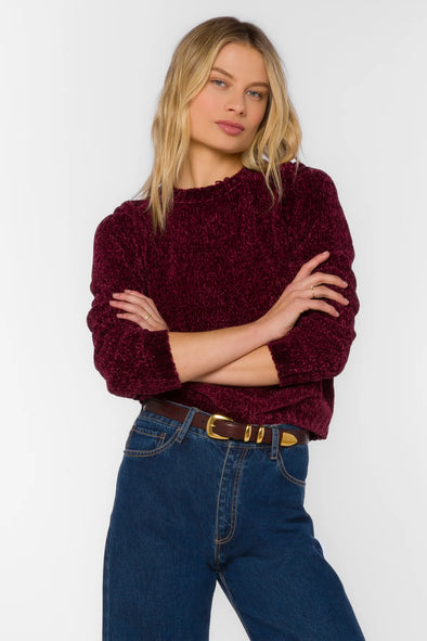 Corina Chenille Sweater in Cabernet