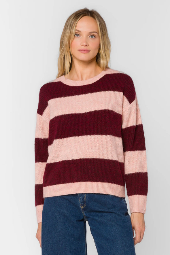 Cornell Sweater in Bordeaux Rugby tripe