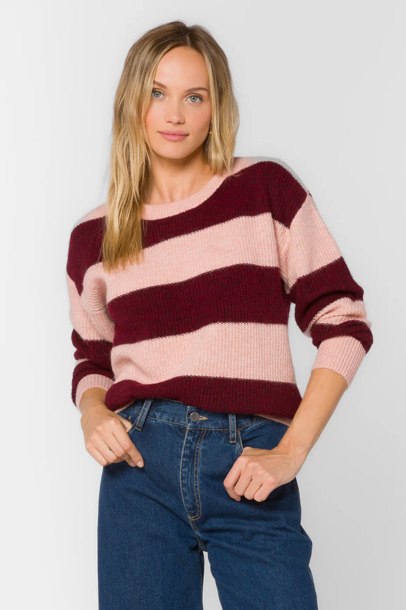 Cornell Sweater in Bordeaux Rugby tripe