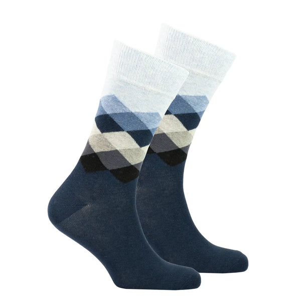 Men's Azure Diamond Crew Socks