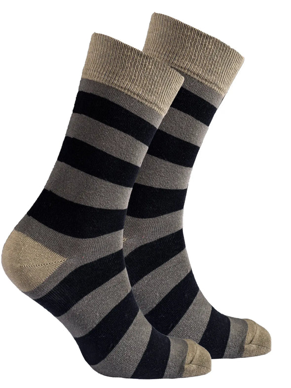 Men's Sage Stripe Crew Socks