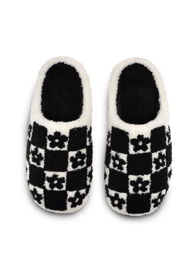 Black & White Daisy Slippers