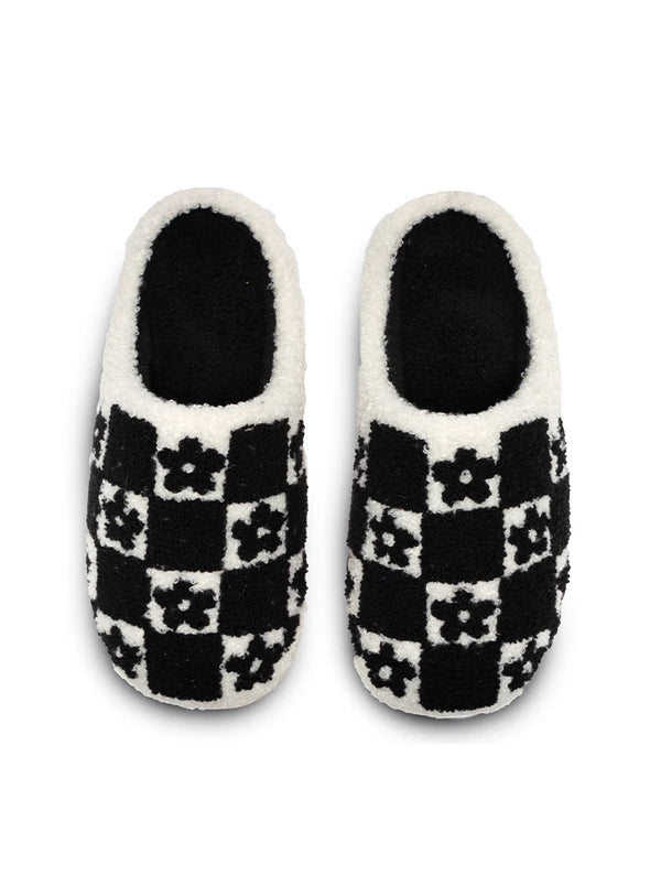 Black & White Daisy Slippers