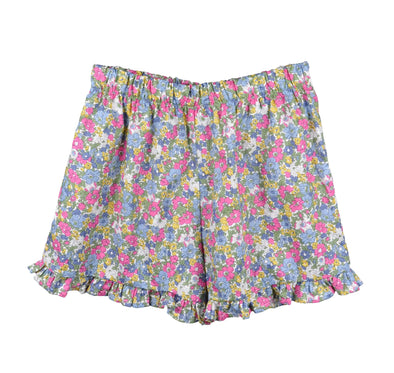 Charlotte Ruffle Lounge Shorts in Pink Multi