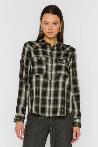 Duke Top in Black/White Plaid