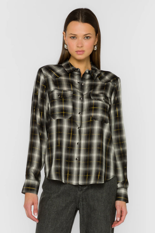 Duke Top in Black/White Plaid