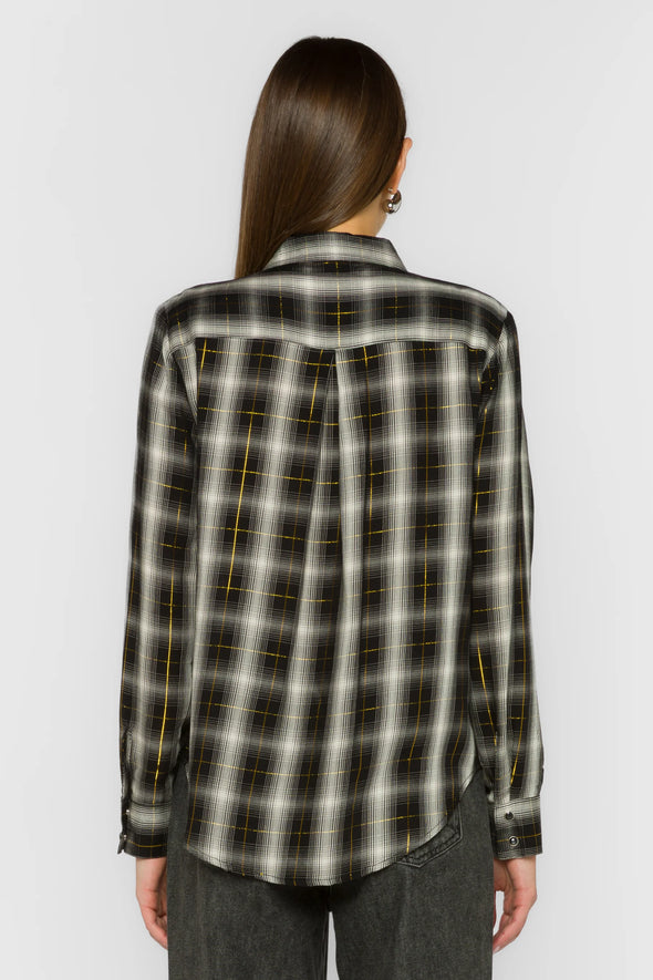 Duke Top in Black/White Plaid