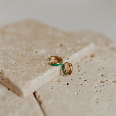 Az Turquoise Hoops in Gold