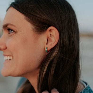 Az Turquoise Hoops in Silver
