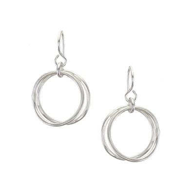 Small Hammered Hoops Wire Earrings
