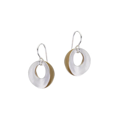 Small Back to Back Cutout Discs Wire Earrings