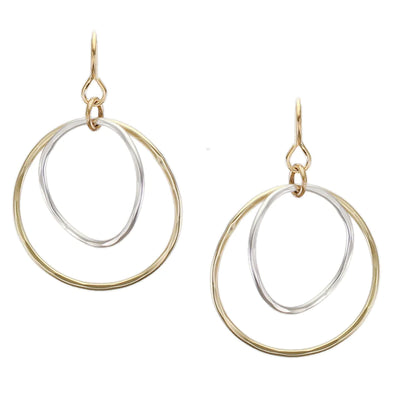 Hammered Tiered Hoops Wire Earrings