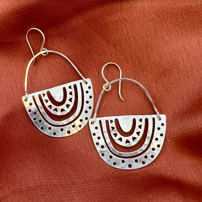 Handmade Ally Earrings Silver Rainbow