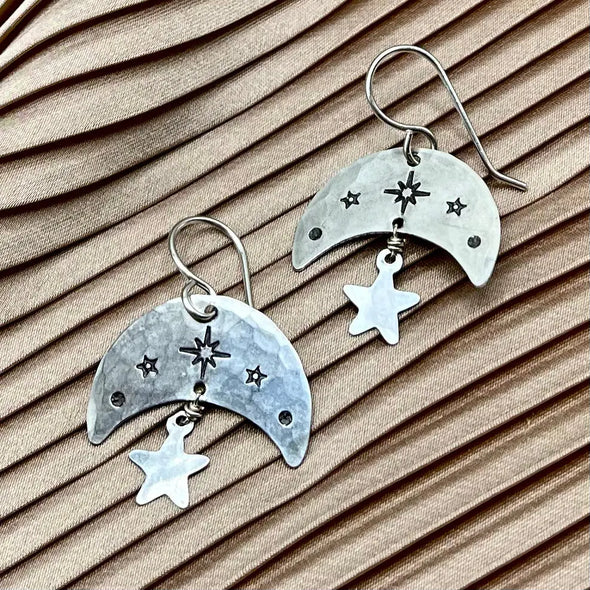 Handmade Cosmos Earrings Silver