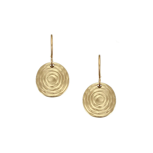 Small Ripple Disc Wire Earrings