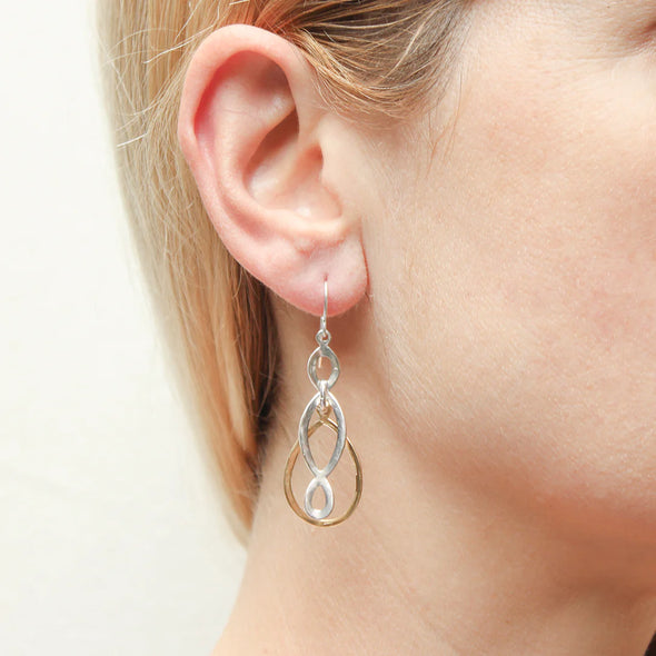 Teardrop Ring with Oval Lattice Wire Earrings