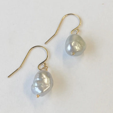 Simple Grey Baroque Pearl Drops