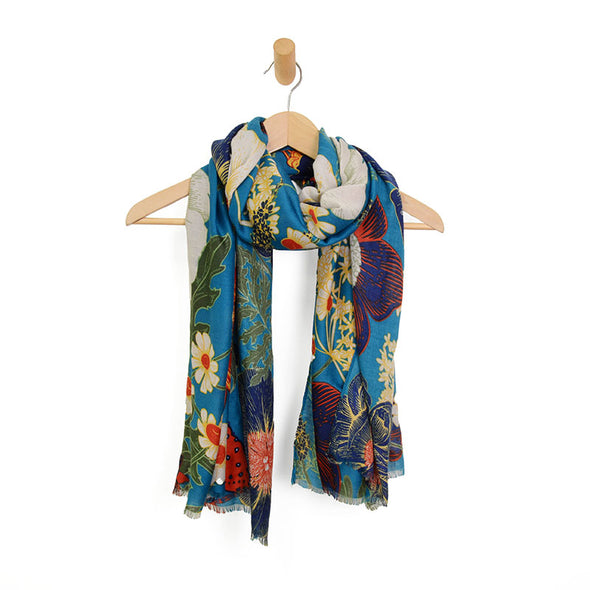 Floral Toadstool Scarf in Turquoise