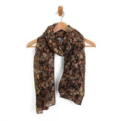Floral Calico Scarf in Neutral