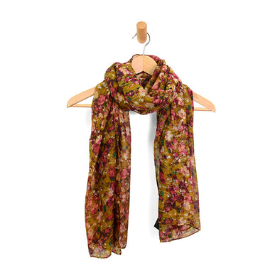 Floral Calico Scarf in Mustard