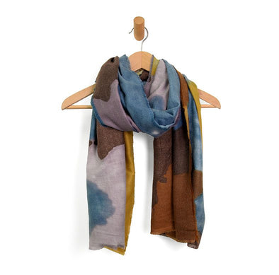 Multi Inkblot Scarf in Coffee