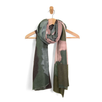 Multi Inkblot Scarf in Green