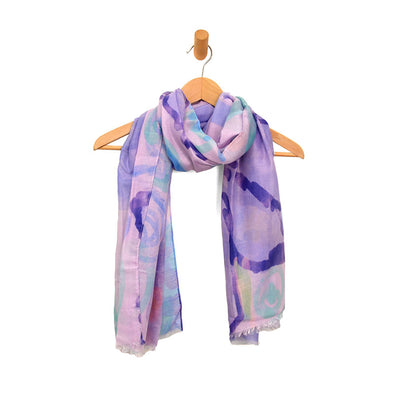 Purple Abstract Daisy Scarf