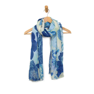Spring Toadstool Scarf in Blue