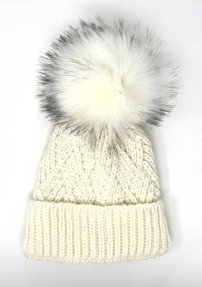 Faux Fur Freedom Pom Hat in Ivory