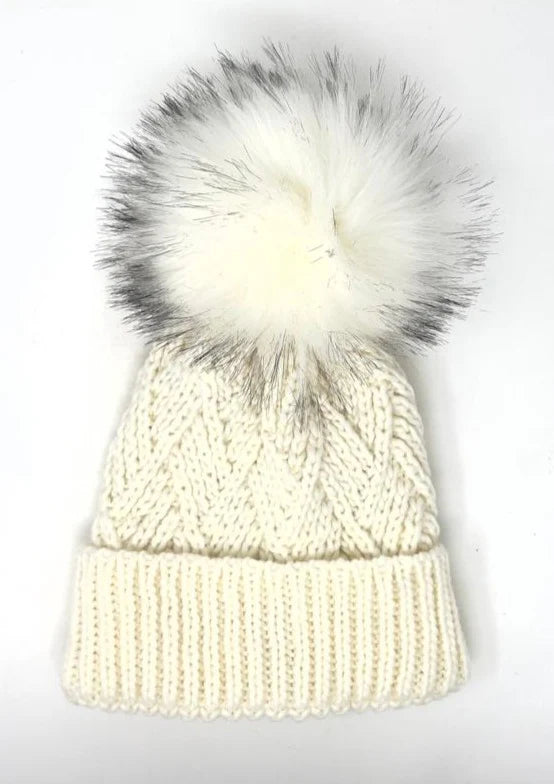 Faux Fur Freedom Pom Hat in Ivory