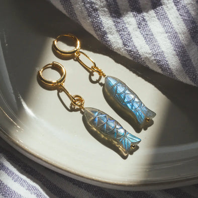 La Sirena (the Mermaid) Huggie Hoop Earrings in Gold