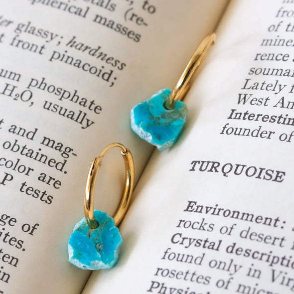 Bare Mineral Hoop Earring in Turquoise