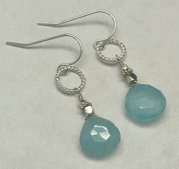 Ice Blue Chalcedony Earrings