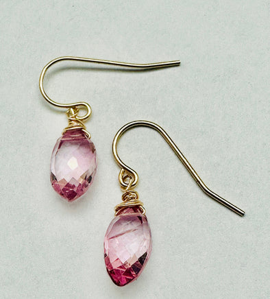Pink Topaz Earrings
