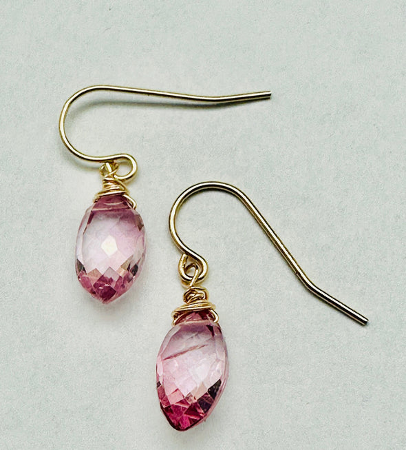 Pink Topaz Earrings