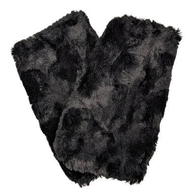 Reversible Fingerless Gloves in Cuddly Black