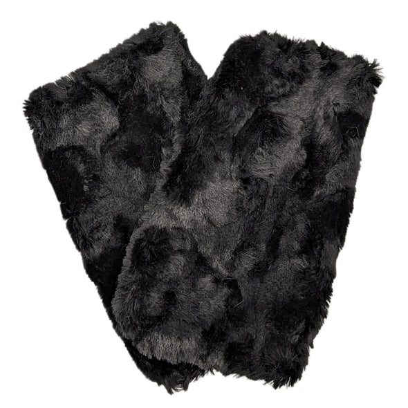 Reversible Fingerless Gloves in Cuddly Black