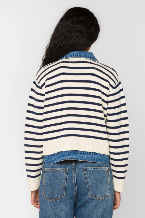 Francis Sweater/Denim Jacket in Ivory/Denim
