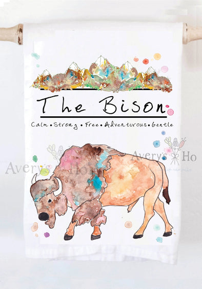 Mountainn Bison Tea Towel - Boulder, CO