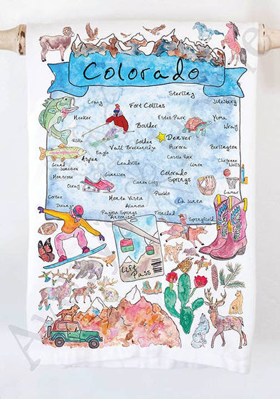 CO Map Tea Towel