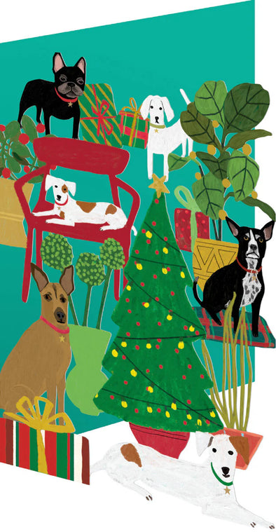 Shaggy Dogs Lasercut Christmas Card Pack of 5