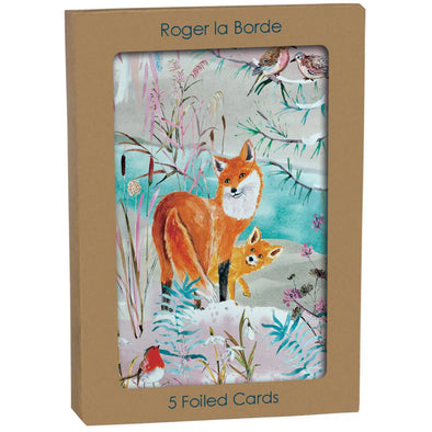 Wild Winter's Song Fox Greeting Card 5 Pack