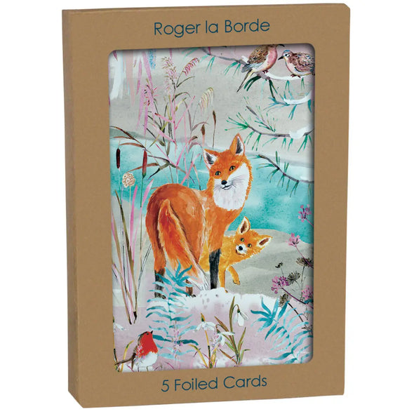 Wild Winter's Song Fox Greeting Card 5 Pack