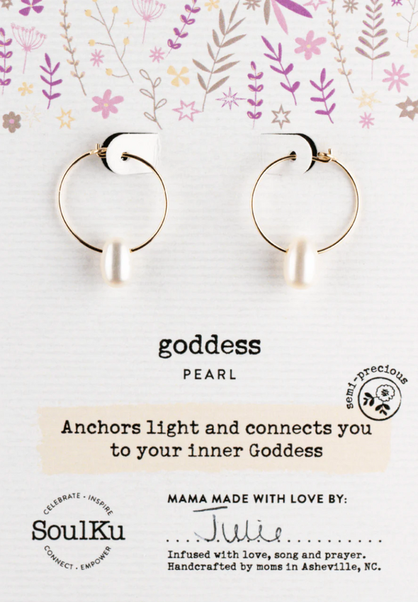 Pearl Gold Hoop Earrings for Goddess