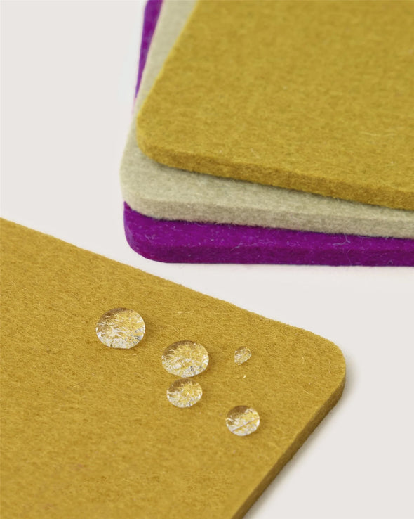 Bierfilzl Merino Wool Square Coaster Multi 4 Pack in Golden Hour