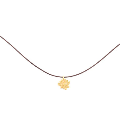 Lotus Flower Necklace 24k and Espresso