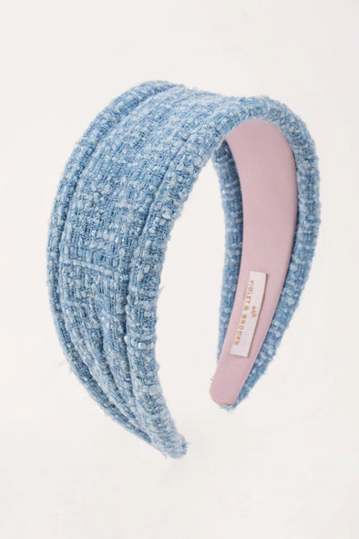 Tweed Headband in Blue