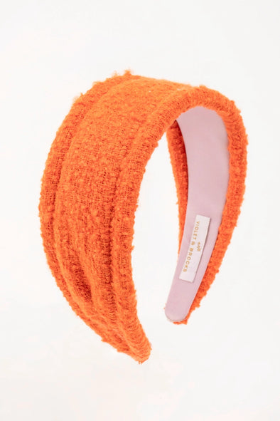 Tweed Headband in Orange